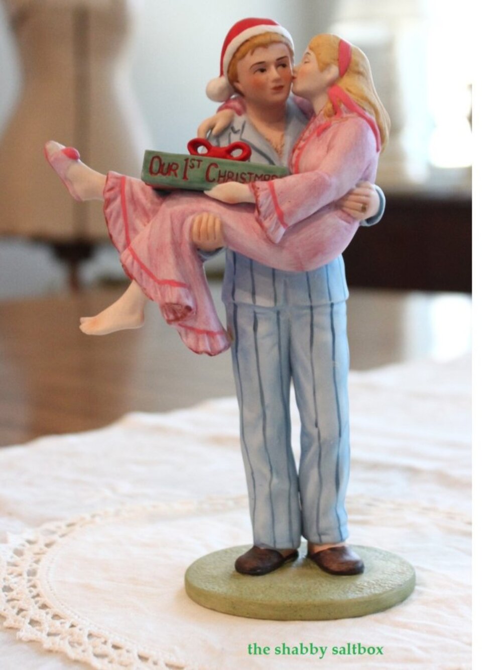 FIRST CHRISTMAS 1985 Royal Orleans Gloria Ranck 7.5" Figurine FLAW Cottagecore